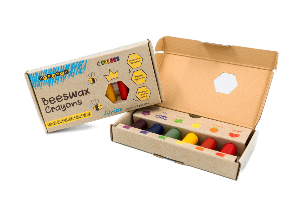 Medenka crayons Junior closed and open packaging